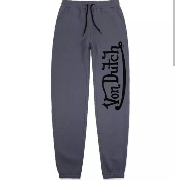 NWT Von Dutch Sweatpants Mens Medium Joggers Dirty Blue - Picture 1 of 12